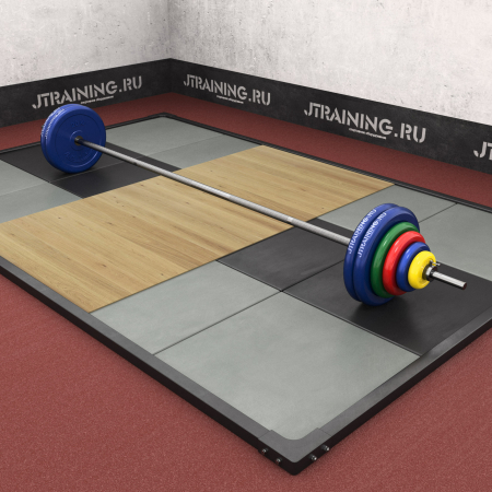 Штанга тренировочная 130 кг с грифом 25 мм, длиной 1,9 м, цветные обрезиненные диски Антат